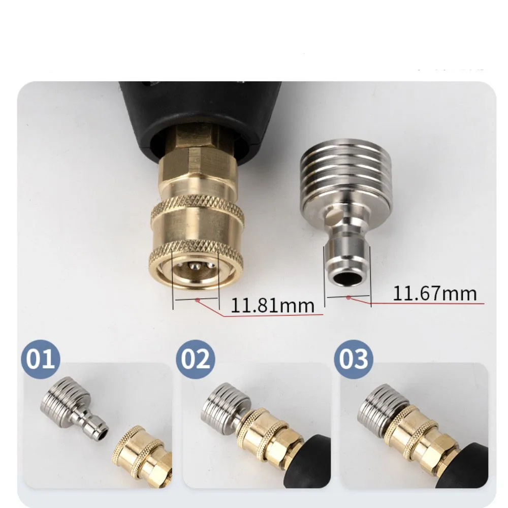 High Pressure Water Gun Interface Washing Nozzle Stainless Steel Shower Blades 1/4 Quick Connect Wash Cars Garden Urban Tool image 3