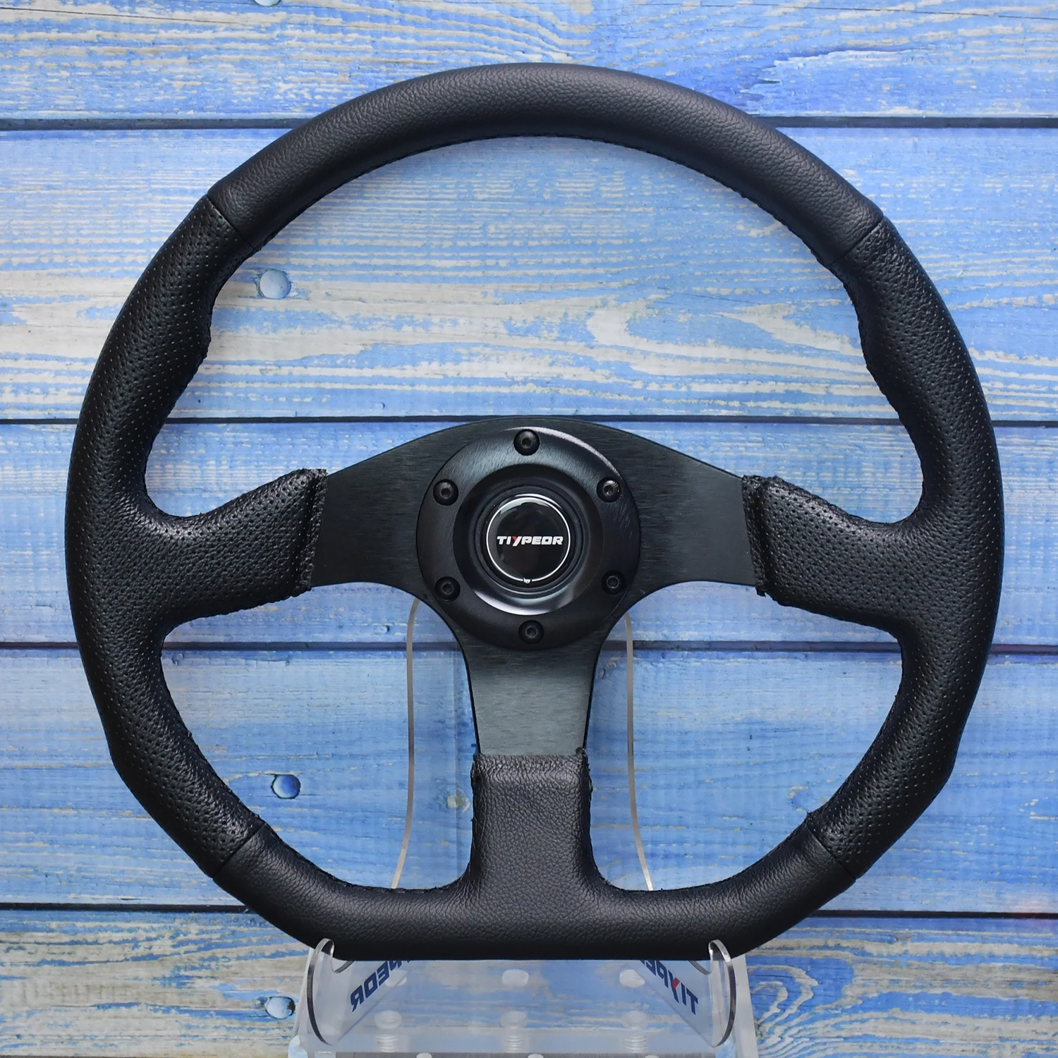 TIYPEOR 340MM Black Style Threaded Car Steering Wheel Universal Customized Version
