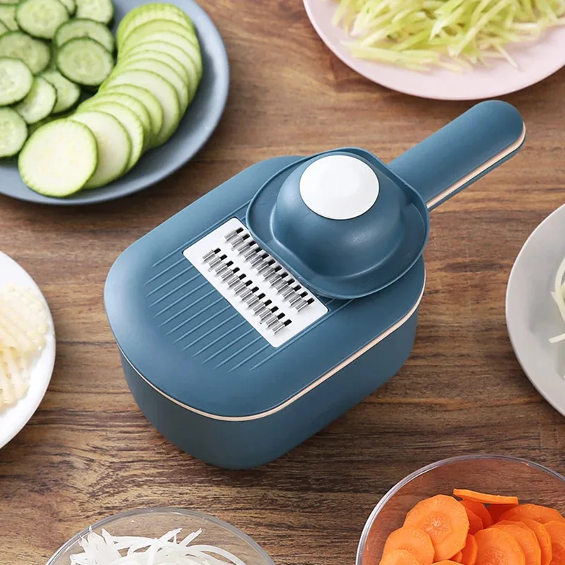 

Multifunctional Mandoline Slicer Grater Shredder with Strainer - Potato Carrot Cucumber Cutter Kitchen Tool