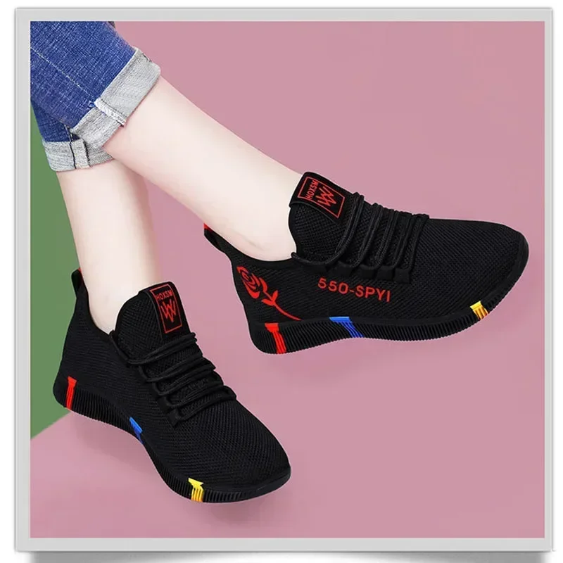 Women\'s Breathable Non-slip Platform Fashion New Casual Shoes Korean Running Shoes Black Sneakers shoes for women 2024