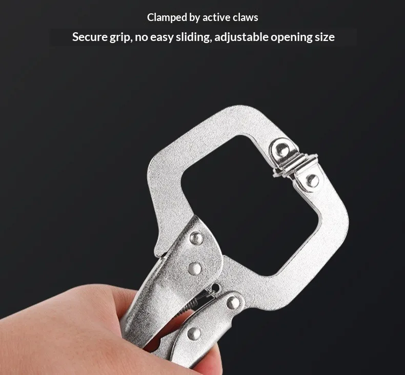 5 Zoll C-Klemme Verriegelungszange Hochleistungs-Schweiß- und Holzbearbeitungszange Mini-Handspannzange DIY-Reparatur-Handwerkzeuge – Detail 4
