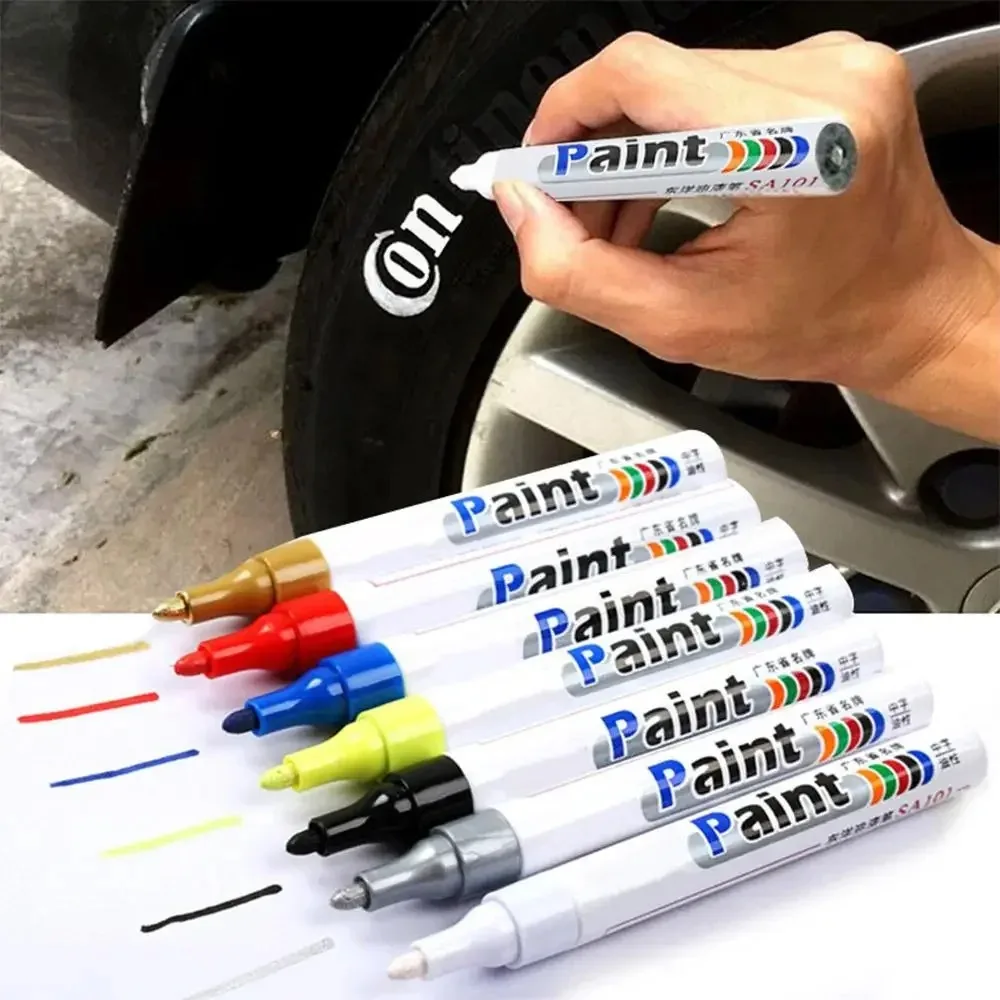 12-Color Painting Marker Set Waterproof Permanent Oil-Based Markers Suitable for Car Tire Scratch Repair DIY Graffiti Art Pens