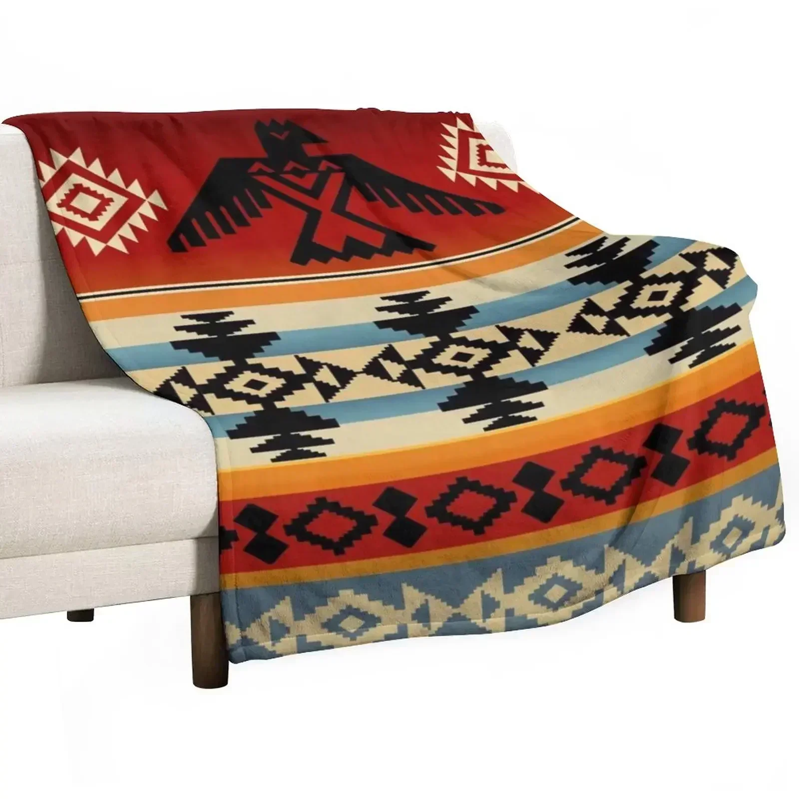 Thunderbird | Native American Pattern Throw Blanket Loose Large Blankets