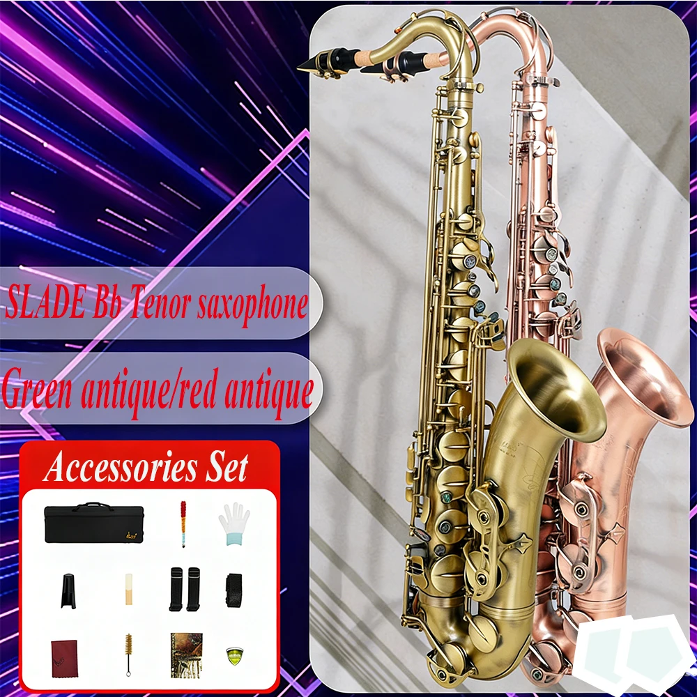 

Профессиональный тенор-саксофон SLADE из латуни, инструмент в тональности Си-бемоль, для концертов, деревянный духовой инструмент для любителей музыки