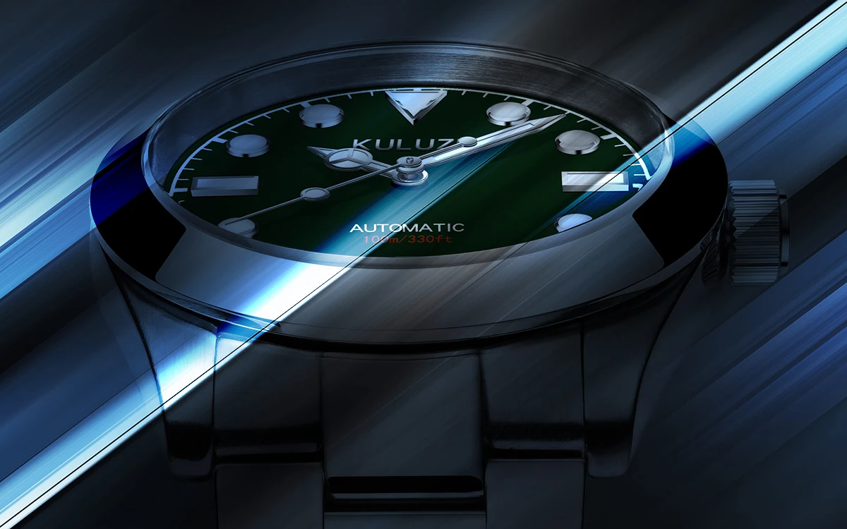 KULUZE Men Luxury Stainless Steel AR Sapphire Watch Fashion Sport Automatic Mechanical 10Bar Waterproof reloj hombre for Mens