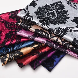 Thickened Ice Flower Velvet Printed Sofa Fabric Hard Wrapped Wedding Decoration Wholesale Cloth By The Meter for Sewing Material