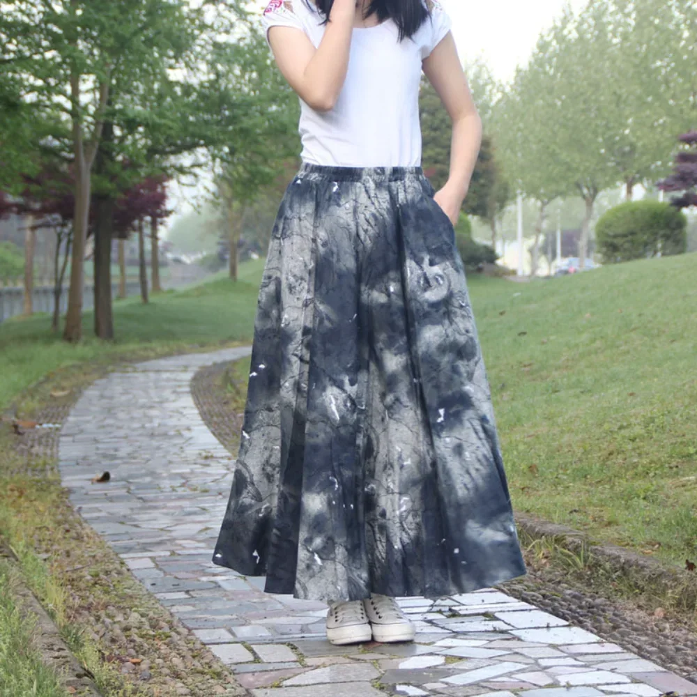 Vintage elegante estate stile etnico cotone lino bohémien Streetwear Y2k gonna vestiti di moda gonne lunghe abbigliamento donna Casual