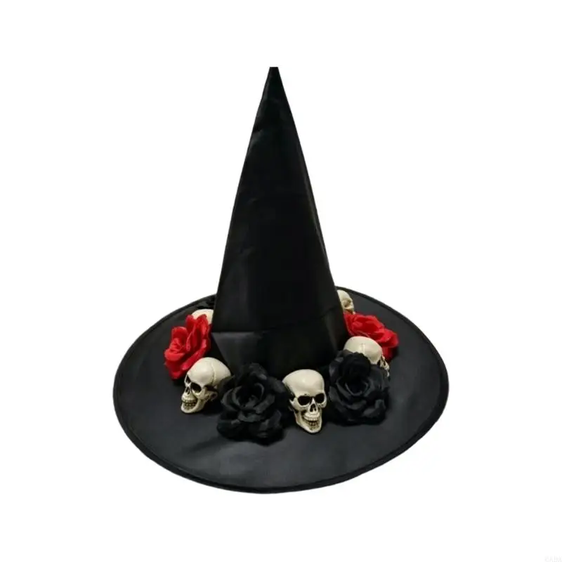 Halloween Witch Hat Wizard Caps Wizard Cosplay Costume Wide Brim Pointed Hat 6XDA
