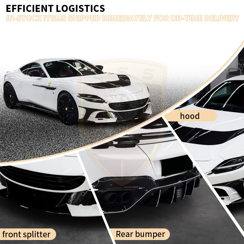 Sports Car Body Kit MSY Dry Carbon Front Bumper Hood Side Skirt Fender Vent Rear Lip Spoiler For Ferrari Roma Coupe/Spider 20-24