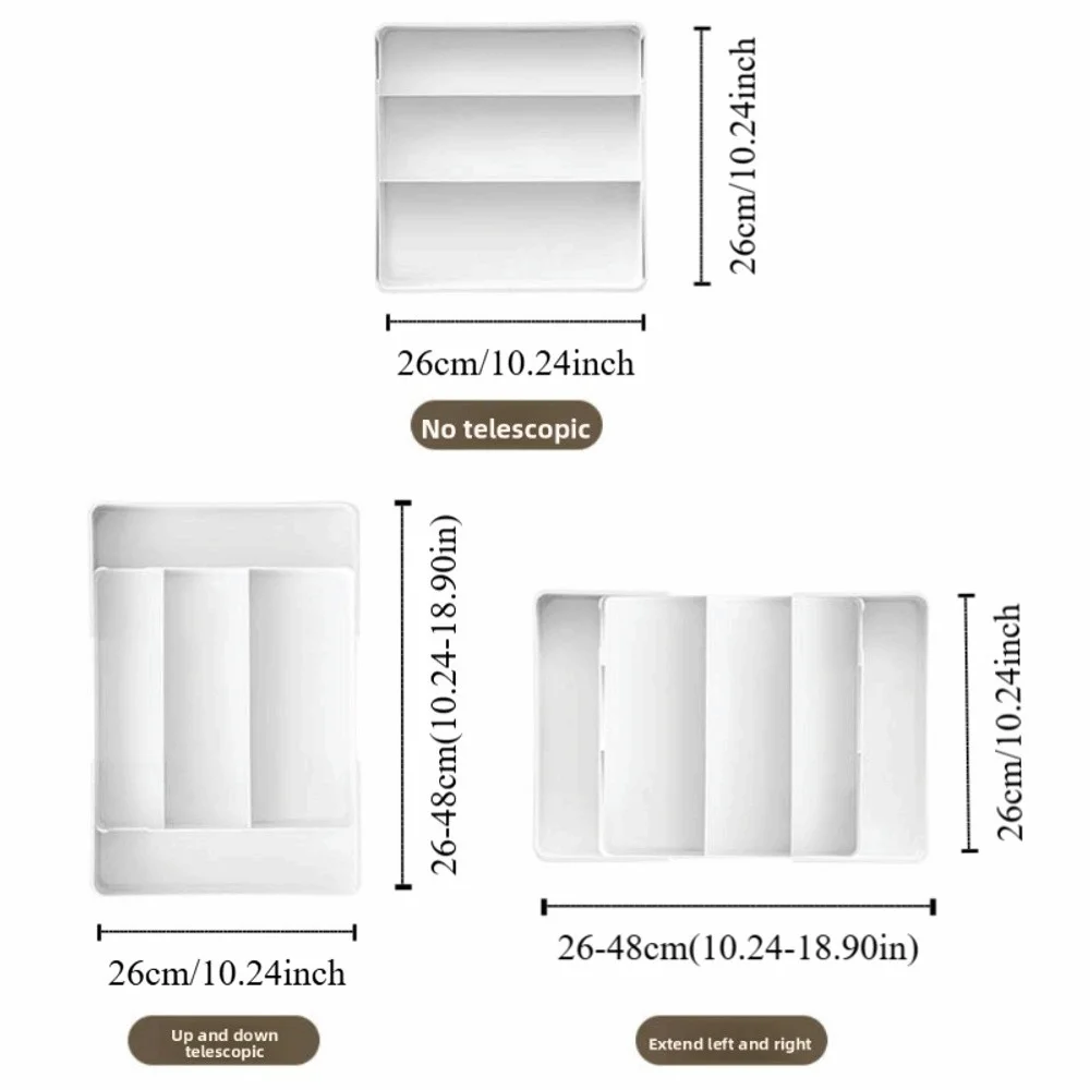 Scalable Cabinet Storage Drawer Retractable Compartment Stationery Container PET Plastic Storage Box Hidden Drawer Home