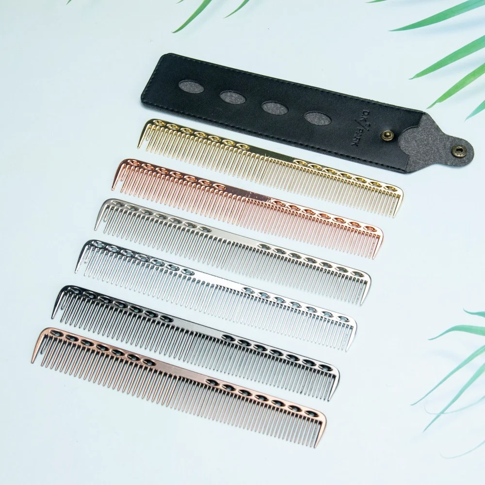 1 Pc 6 Colors Small Size Stainless Steel Gold Hair Comb Professional Hair Salon Hairdressing Combs Hair Cutting Dying Tools