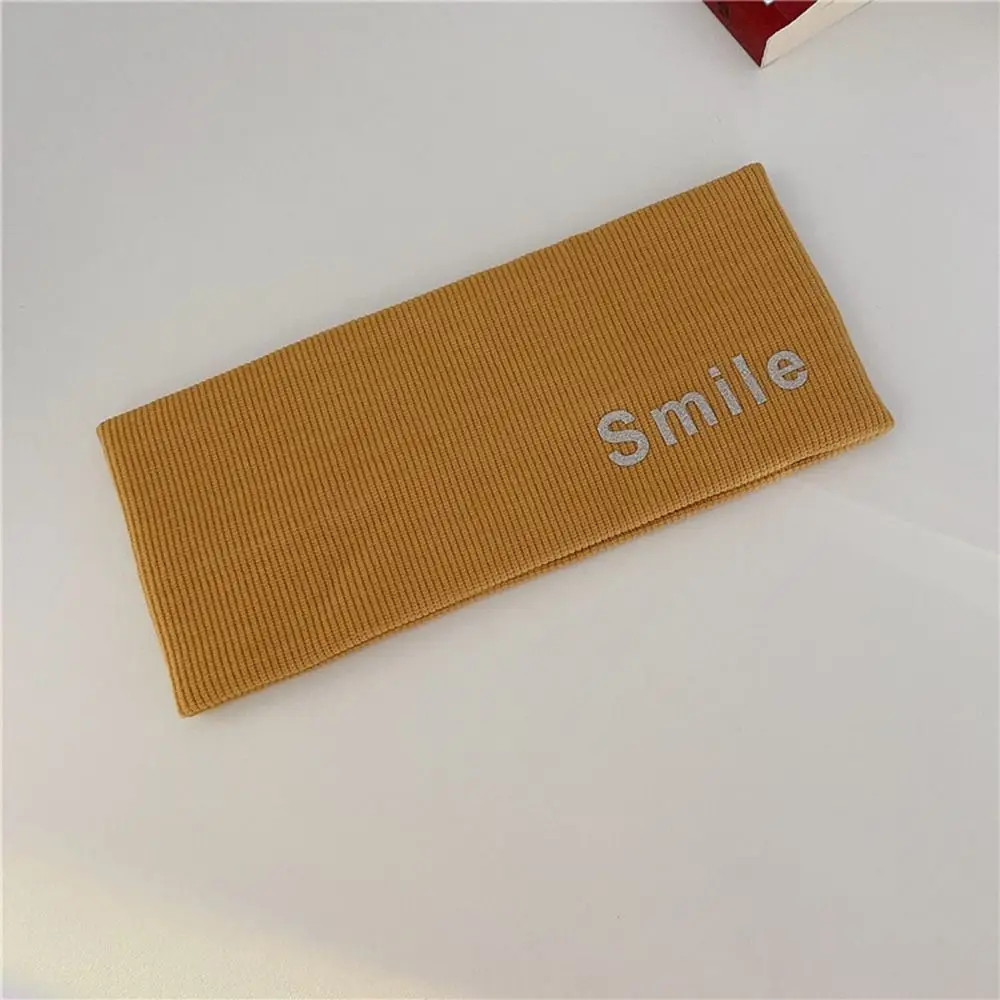 Yoga Letter Smile Printing For Women Exercise Fitness Sports Hairband Hair Accessories Knitted Headband Korean Style Headband