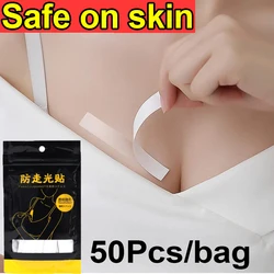 50 Uds. Cinta adhesiva Invisible antideslizante segura para el cuerpo, cintas adhesivas de tela para vestido, pegatina para la piel, sujetador, tira segura, cinta transparente para lencería