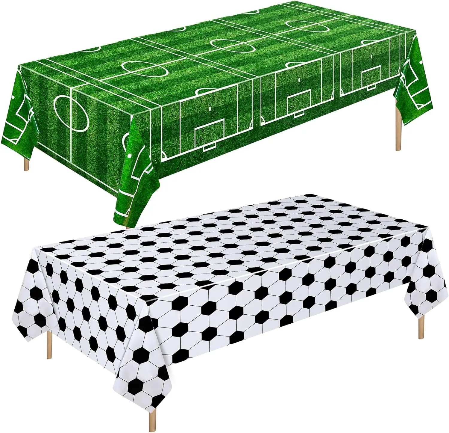 Football Party Disposable Tablecloth Green White Children Boys Birthday Party Soccer Party Sport Match Decor Supplies Tablecover