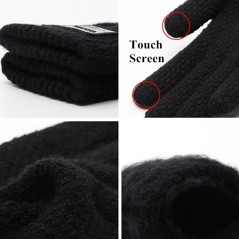 Winter Männer Gestrickte Handschuhe Touchscreen Hohe Qualität Männlichen Handschuh Verdicken Warme Wolle Kaschmir Solide Männer Business Handschuhe Herbst