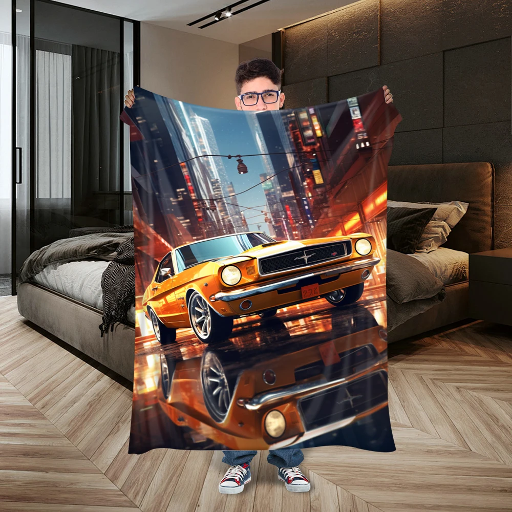 2024 New Car Customized Printed Blanket for Bedroom, Sofa, Leisure Office, Single Wall Tapestry Sofa Blanket Pillow Blanket