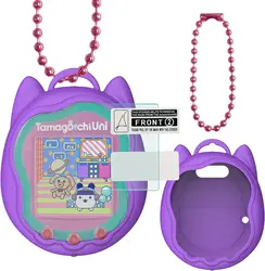 Neue Silikon hülle und Displays chutz folie und Farb ketten ersatz für Tamagotchi Uni