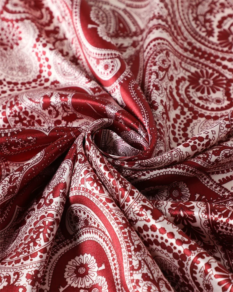 90*90cm Damen Mode Bedruckter Quadratischer Schal Großer Seidenschal Luxuriöses Strandtuch Wickeltuch Damen Hijab Halstuch – Detail 4