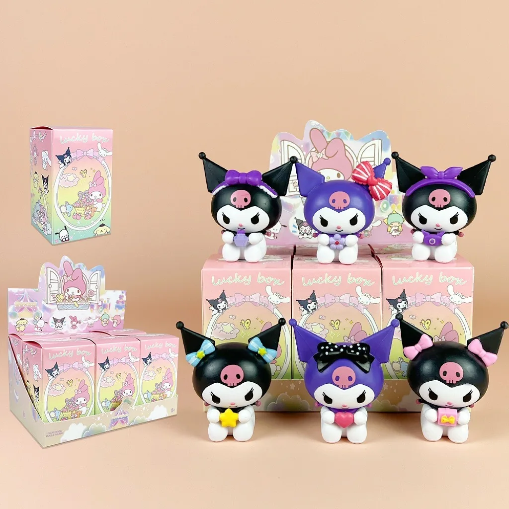 

Kawaii Sanrio Anime Figure Kuromi Cinnamoroll Sweetheart Action Figures DIY Cake Decorate Toys Gifts for Children Collection