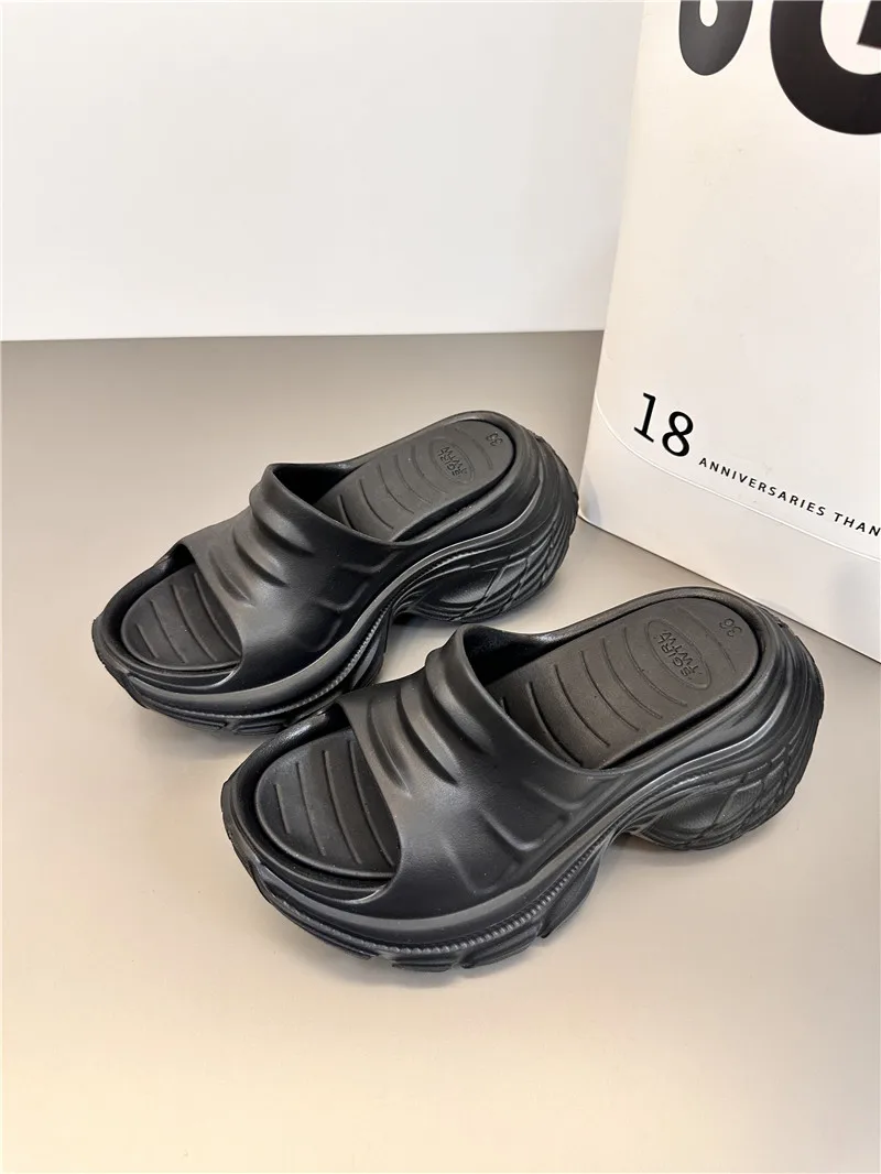 Wedges Heel Sandals Summer 2024 Thick Sole Sandals Anti-Slip Light Indoor Shoes Comfort Flip-Flops Slippers Outdoor Beach Slides