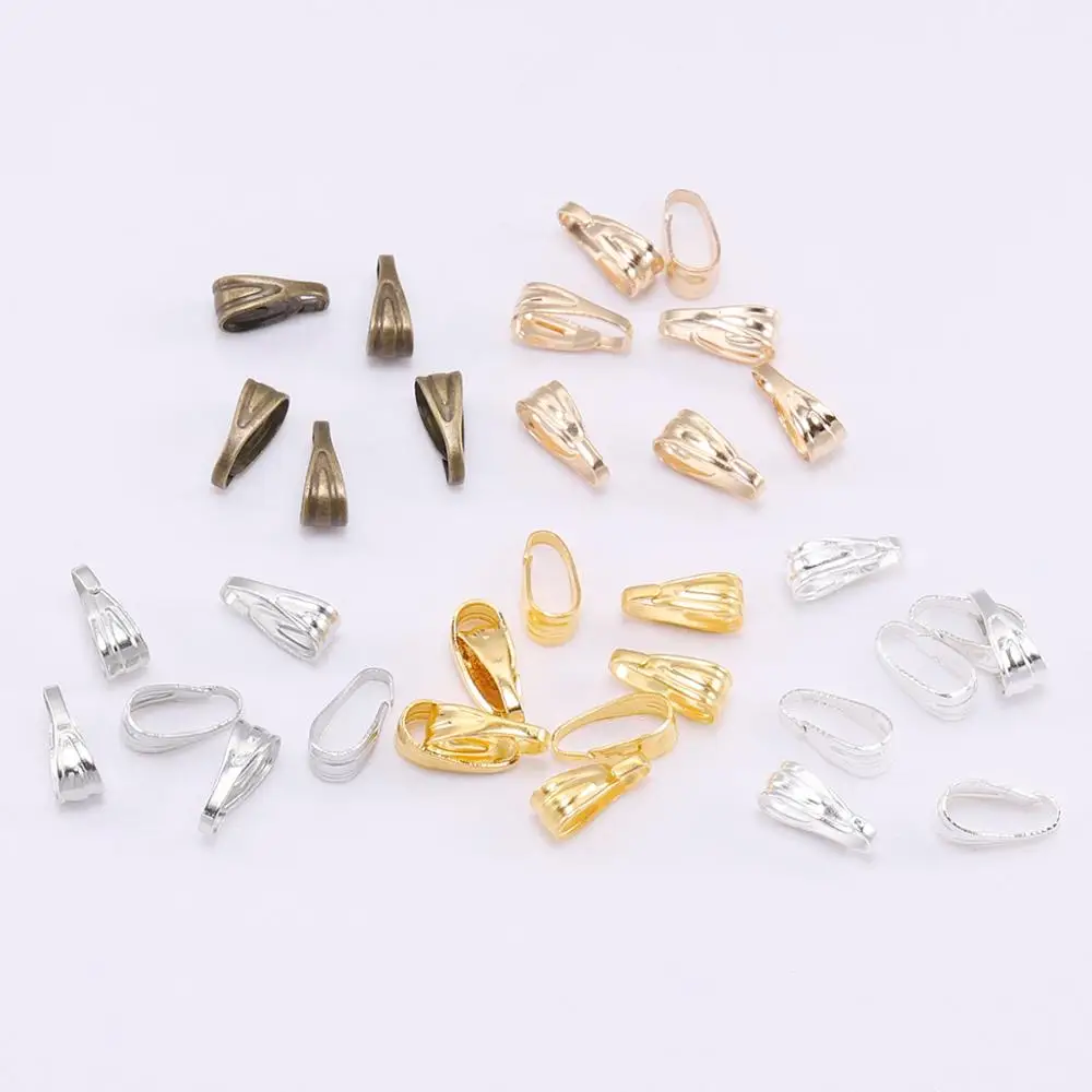 100Pcs/lo 7-10mm Melon Seeds Clasps Pinch Clips Bails Connectors For DIY Necklace Jewelry Making Finding Supplies Accessories