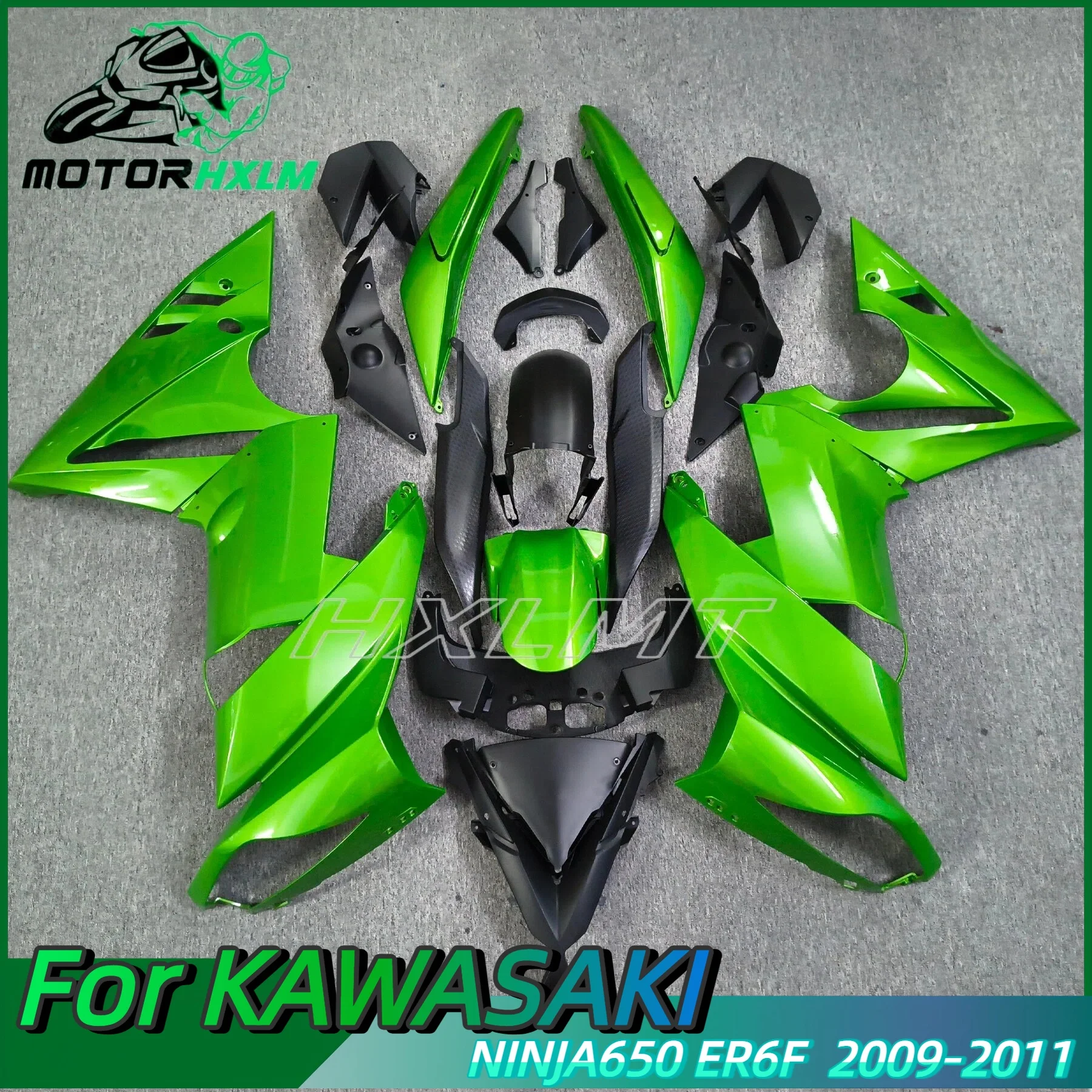 For KAWASAKI NINJA 650 2009 2010 2011 OEM Replacement Motorcycle Fairings ER-6f 09 10 11 ABS Plastic Fairing Kit Bright Black