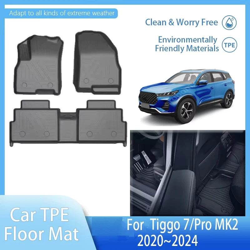 

Car Floor Mats For Chirey Chery Tiggo 7 Pro Plus MK2 2020 2021 2022 2023 2024 5seat Anti-slip Rugs Foot Pad Interior Accessories