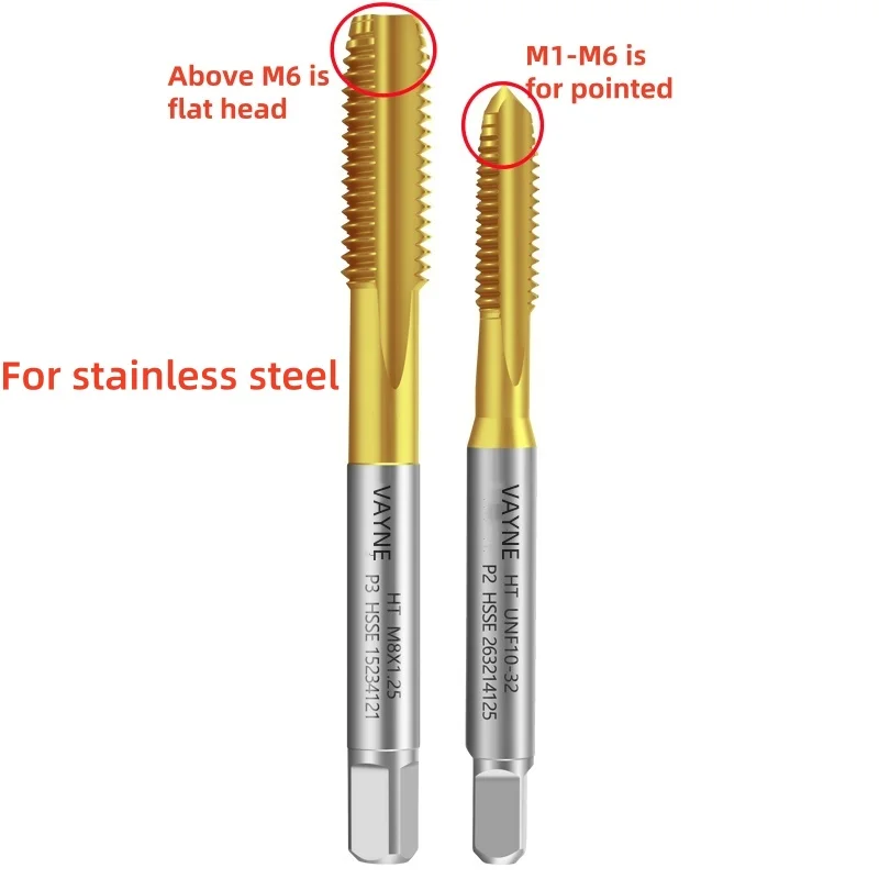 HSSE Américain/Fine JIS Standard Droit Rainuré Flûte Robinet UNC UNF UNS2-56 10-24 3/8 1/2 1/4 Robinets À Droite Pour L'acier 1Pc