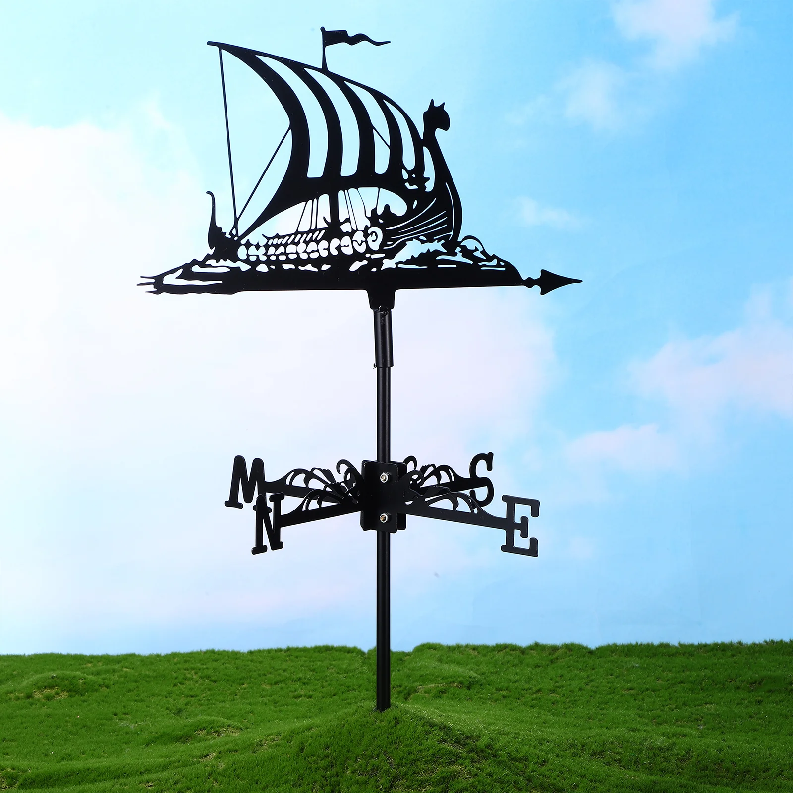 Weathervane Sailing Ship Wind Indicator Iron Wind Direction Indicator For Lawn Yard Garden Direction Outdoor Decoration