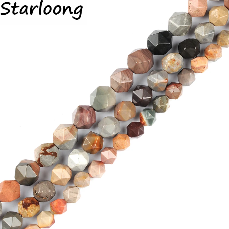 

6mm 8mm 10mm 12mm AAA Grade Faceted American Picture Jaspers Stone Natural Stone Beads DIY Loose Strand Beads Jewelry Making