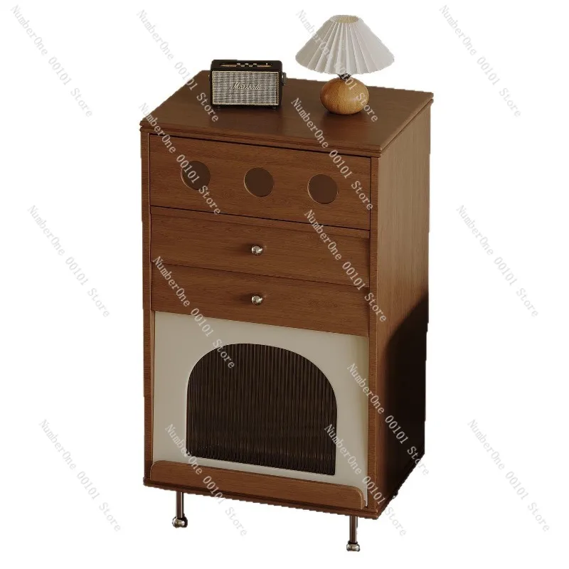 Elegant French Style Cherry Wood Chest of Drawers Vintage Retro Storage Cabinet Solid Wood Entryway Console Table Living Room
