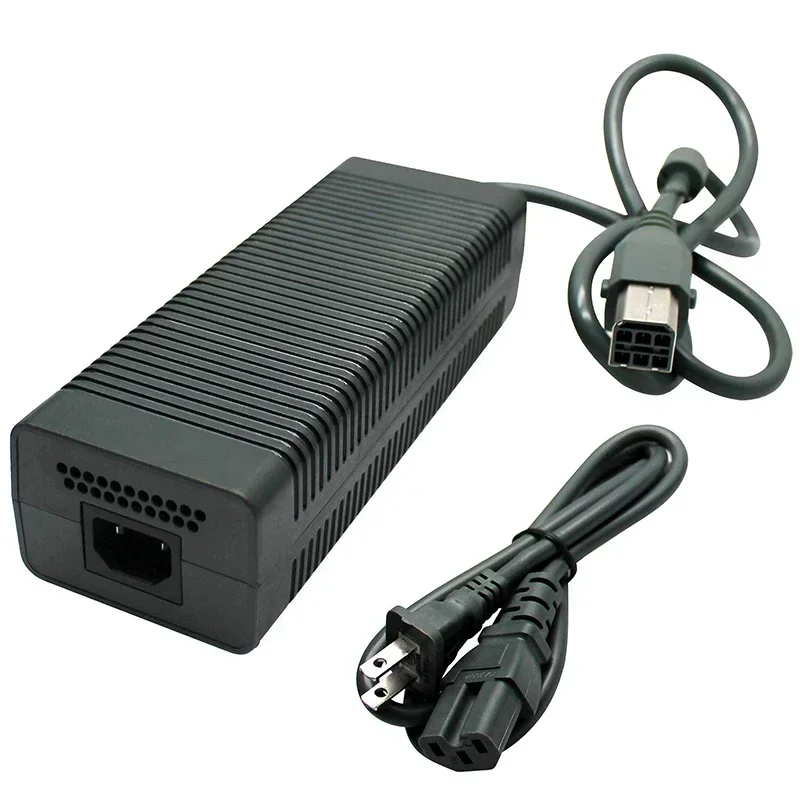 203W AC Adapter สําหรับ Xbox 360 US/EU Plug Charger พร้อมสายไฟสําหรับ Xbox360 ไขมันคอนโซลอุปกรณ์ซ่อม