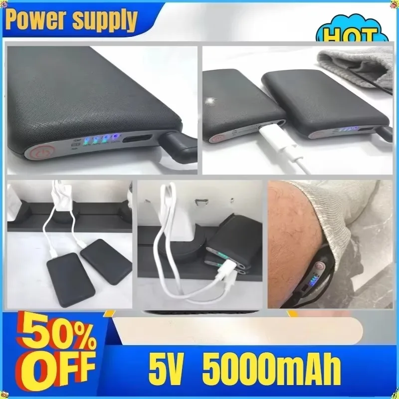 SWZY 5V 5000mAh New Battery Winter Heating Gloves Scarves Insoles Socks Vests Thermal Battery Pack Warm Rechargeable Power Bank
