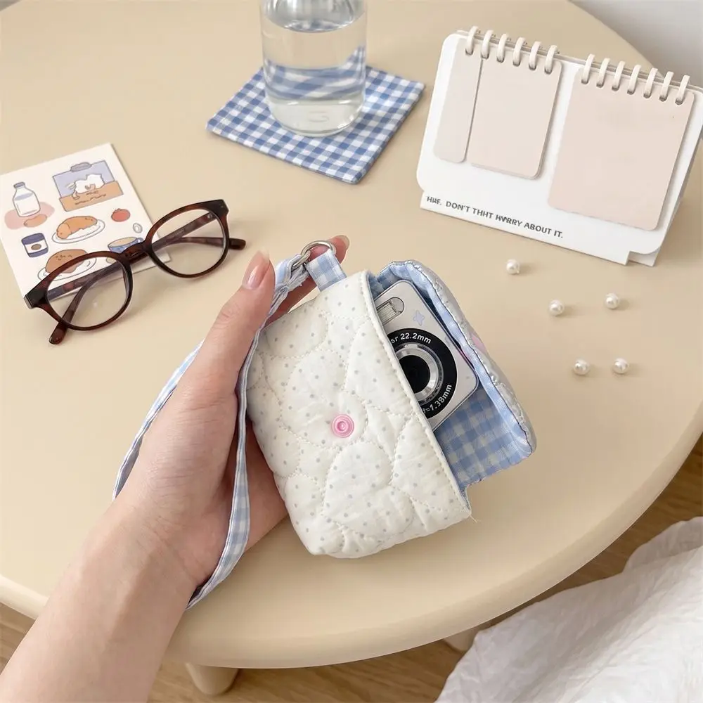 Quilted Cosmetic Pouch Star Pattern Polka Dot Travel Makeup Bag Ortable Soft Mini Camera Storage Pouch Lipstick Storage