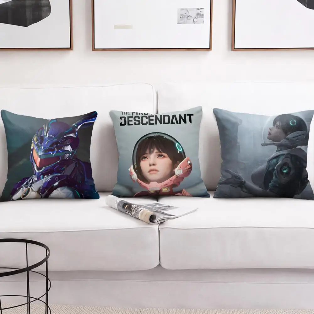 Game The First D-Descendant Cushion Cover Soft Short Plush Pillow Cases Hidden Zipper Cutecore Sofa Bedroom Home Decor Gift