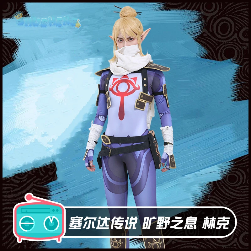 Gioco Zelda: Breath of the Wild Link Costume Cosplay Accessori per feste di Halloween Parrucca Orecchie Prop Uomo Donna Set Link