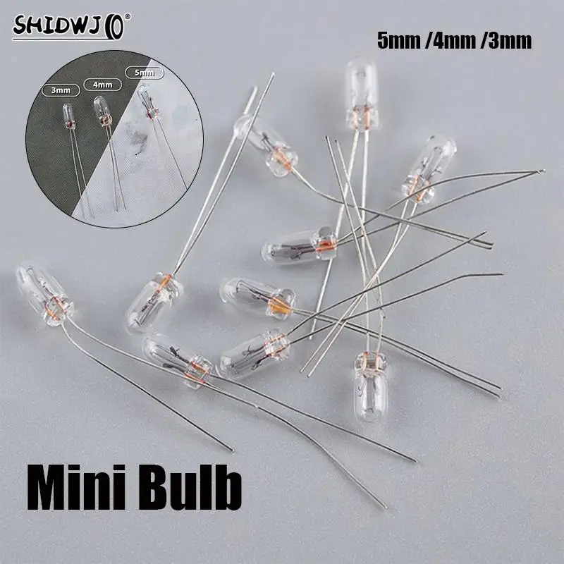 25PCS 5mm 4mm 3mm Clear 12V Mini Bulb Of Wheat Rice Bulbs Switch Button Bulbs Indicator Bulb Tungsten Lamp Accessories