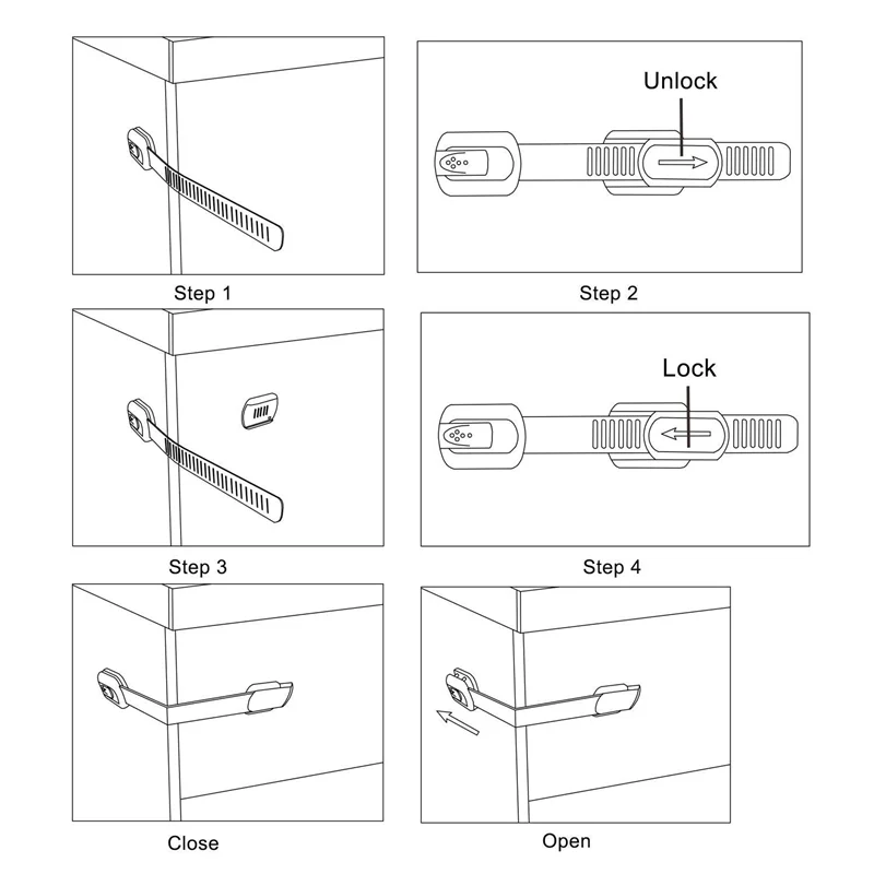 

Top Deals 12 PCS Baby Proofing Cabinet Strap Locks Kids Proof Kit - Child Safety Drawer Cupboard Oven Refrigerator Adhesive Lock