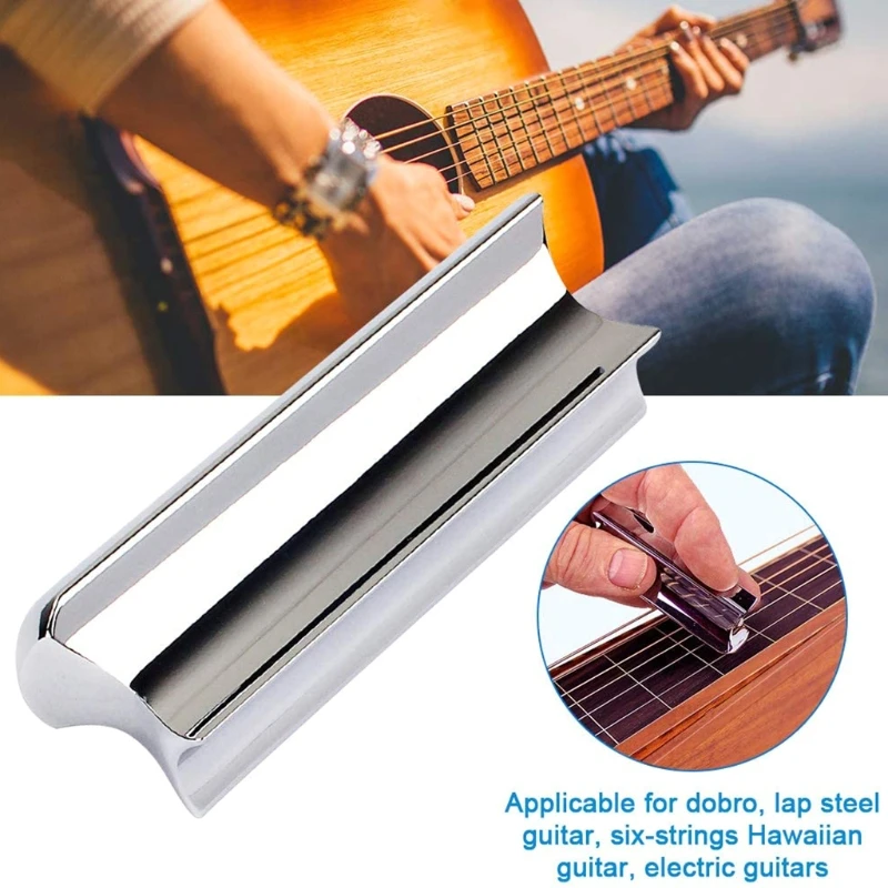 Metallic Zinc Alloy Solid Guitar Slider Bass Lap Slide Bar Stick for Hawaiian Guitar and Electric Guitar