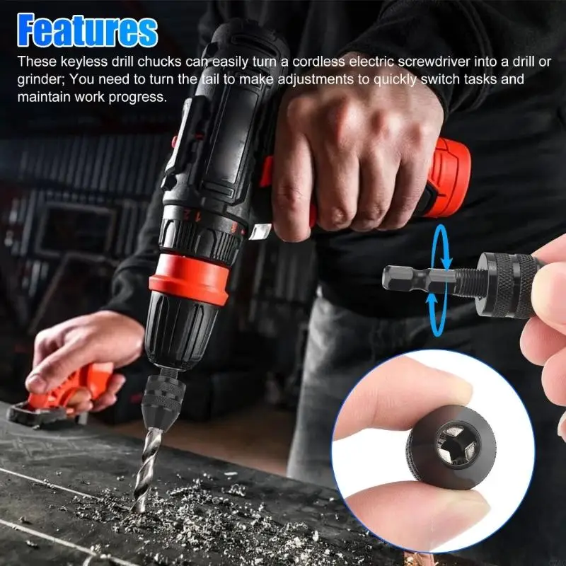 Paket 3 Shank Hexagonal Three Jaw Chuck Untuk Kayu Woodworking Diy Alat Listrik Bit Ganti Bit Memperbaiki Efisiensi C7AC