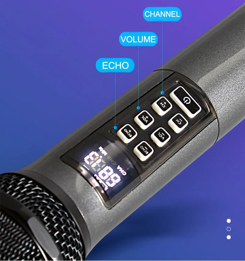 A-21 UHF Wireless Microphone Rechargeable Wireless Microphone Metal Dual Handheld Dynamic Mic with Rechargeable Receiver Karaoke