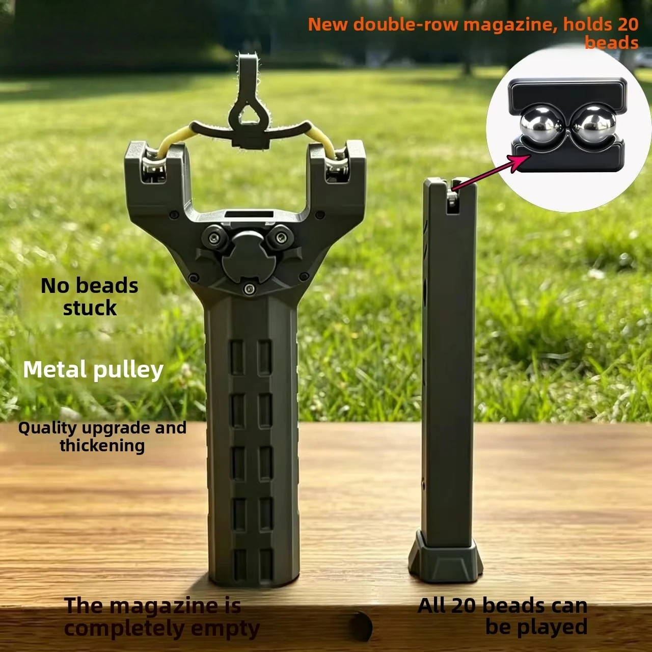 Outdoor New Fully Automatic Ball Pulling Bow Magnetic Attached Bow Double Card Magazine Competitive Tool