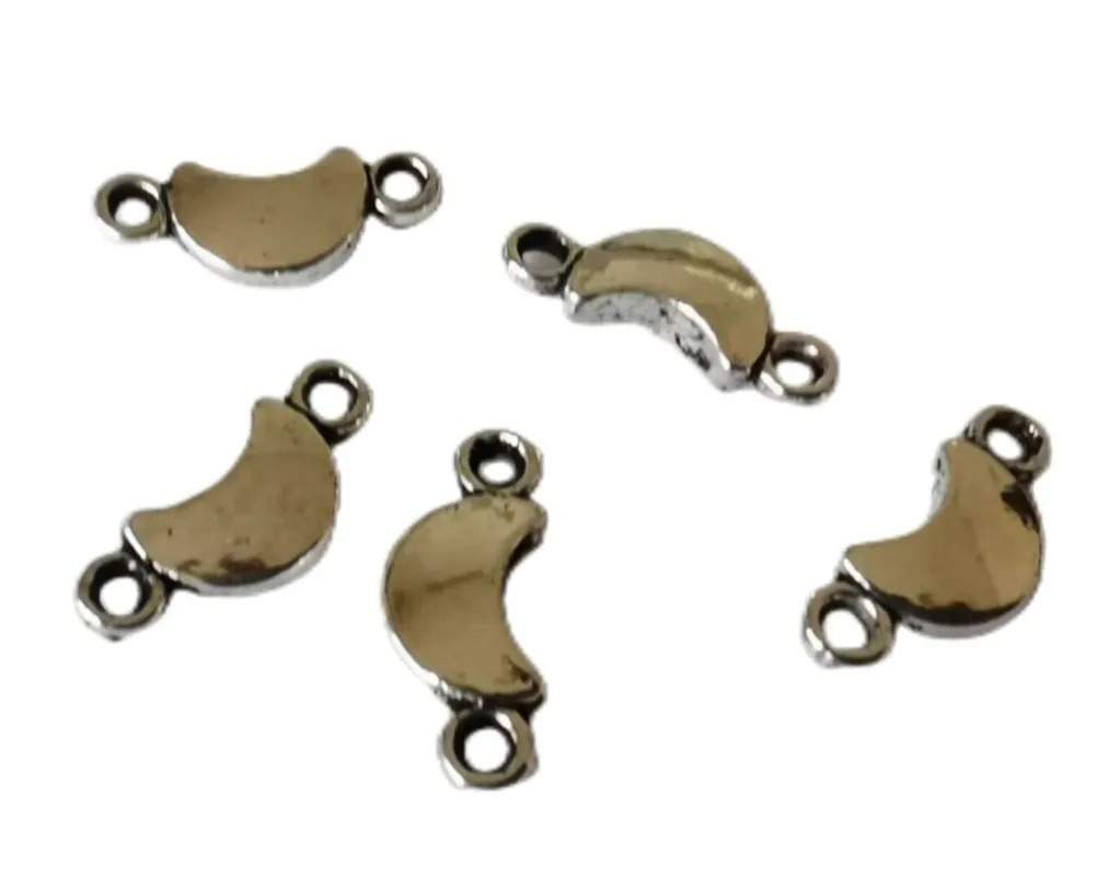 

140 шт. Тибетский серебристый цвет разъем в форме Луны A16188