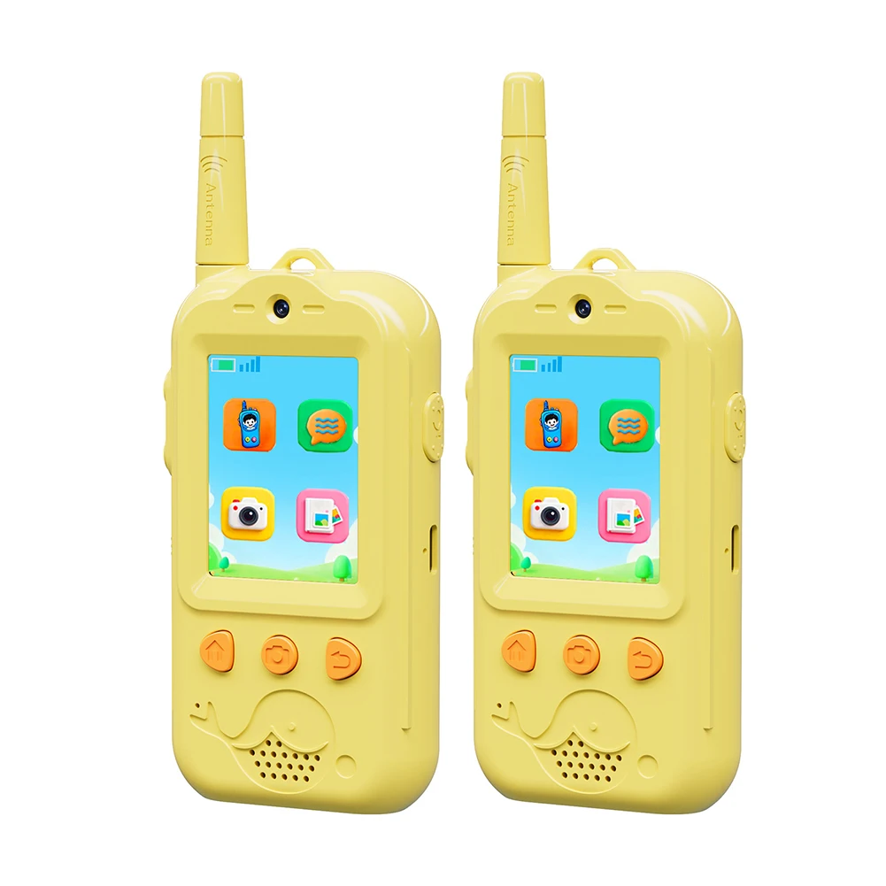 زوج واحد من أجهزة الاتصال اللاسلكية الفيديو ذات العدسة المزدوجة للأطفال القابلة لإعادة الشحن في اتجاهين أجهزة الراديو اللاسلكية مكالمة فيديو لاسلكية مع مغير الصوت #4