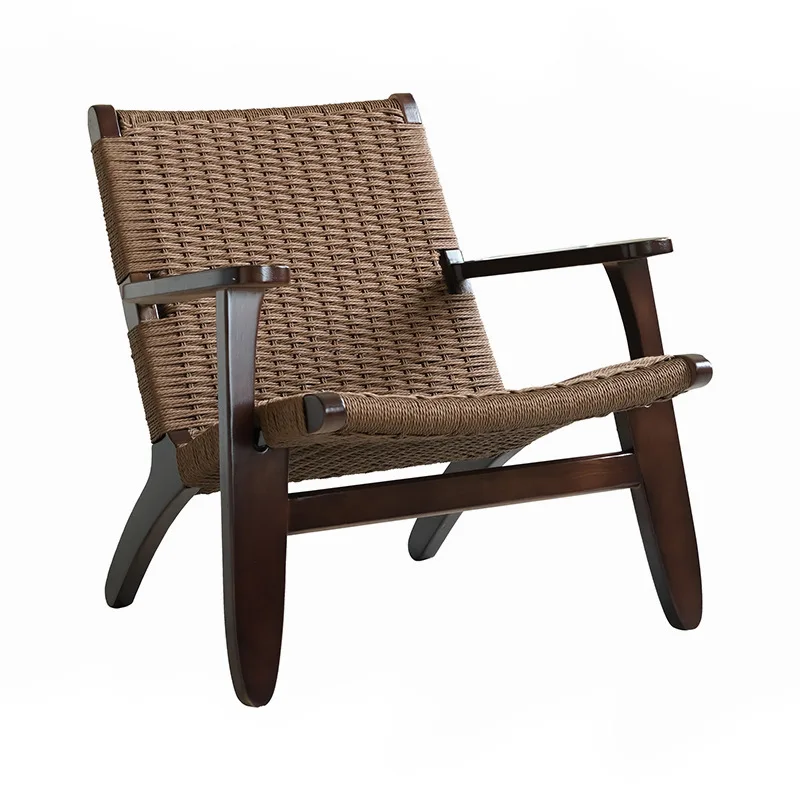 Medieval leisure, reading chair, solid wood sofa chair