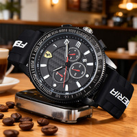 Luxury Men's Sports Quartz Watch Business Watches Silicone Straps For Ferrari Roma 488 Portofino F8 Spider SF90 Accessories