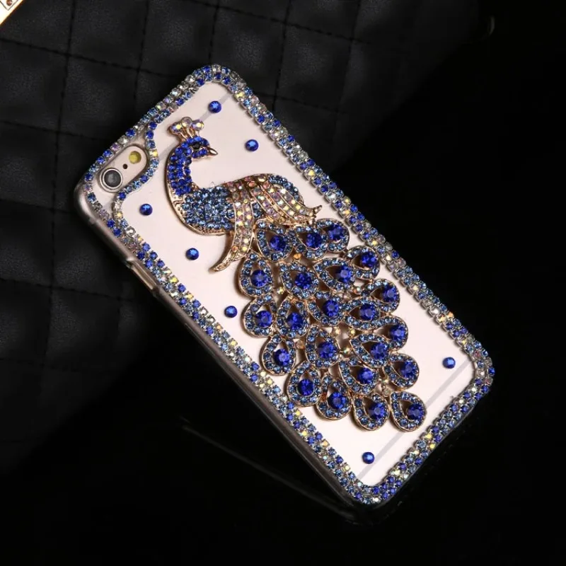 Luxury Bling Glitter Rhinestone Chain Peacock Phone Case, Soft Cover for Samsung, A50, A70S, A32, 5G, A52, A71, 4G, A51, A72