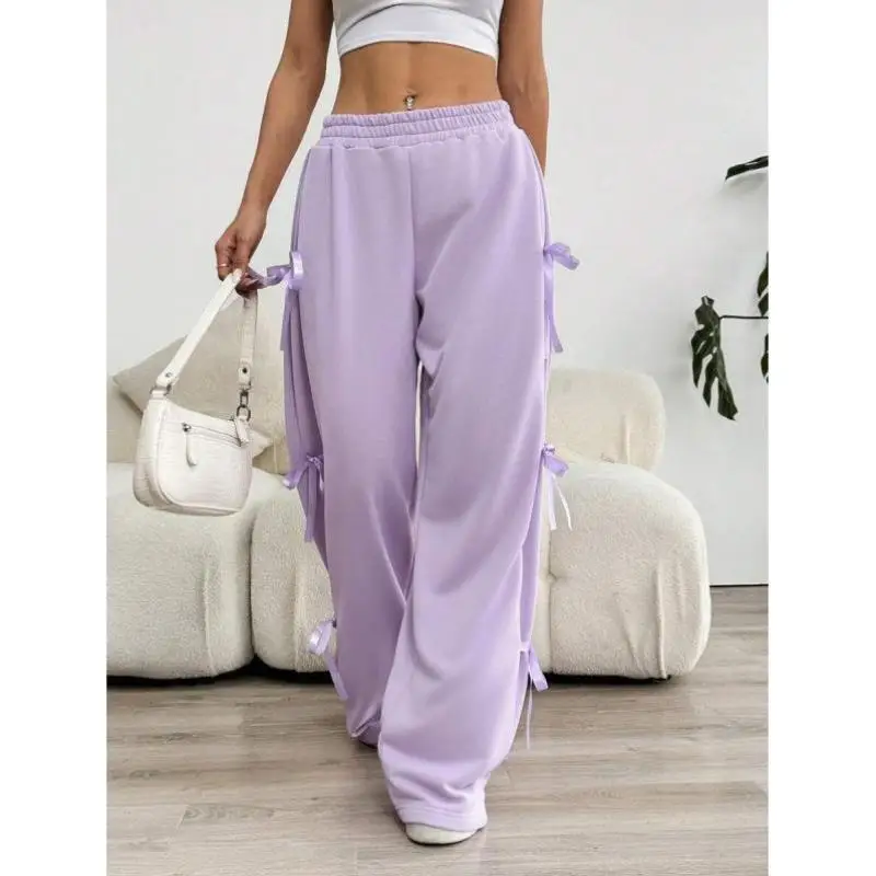 スイートピンクノットDストリングカジュアルパンツN 9023 Sleクロスボーダーサマーレジャーパンツ女性用