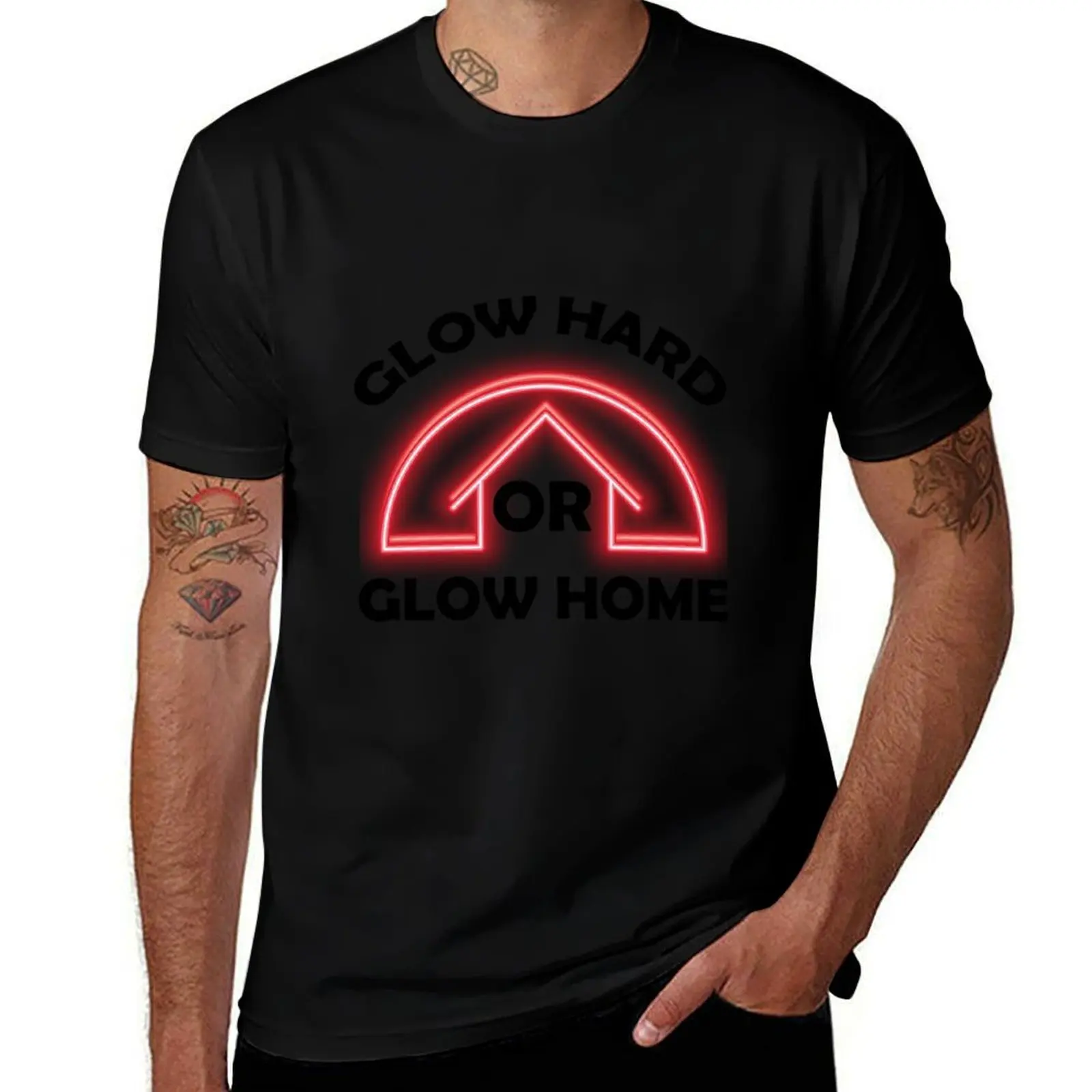 

glow hard or glow home T-Shirt boys animal print customs anime tshirt t shirts men