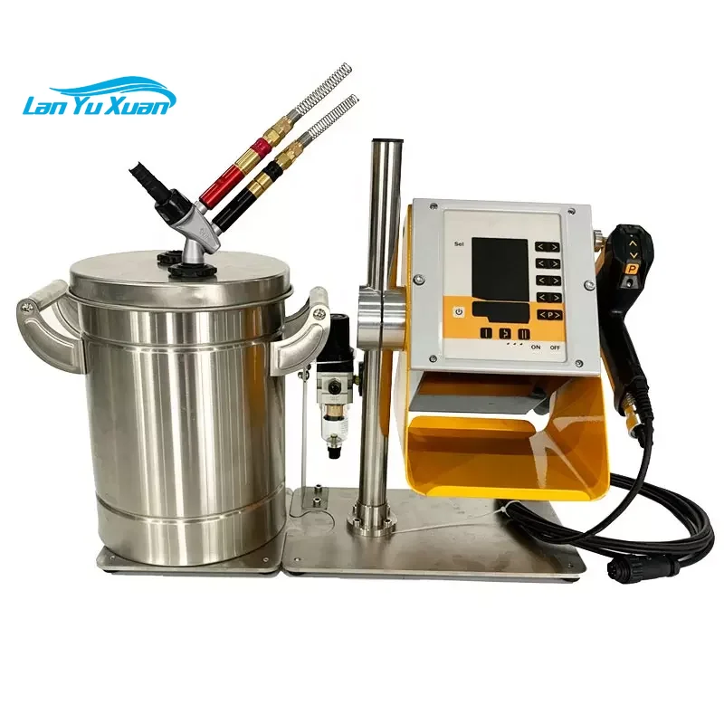 Laboratory Test Electrostatic Manual Powder Coating Gun with Small Powder Hopper for Spraying Painting